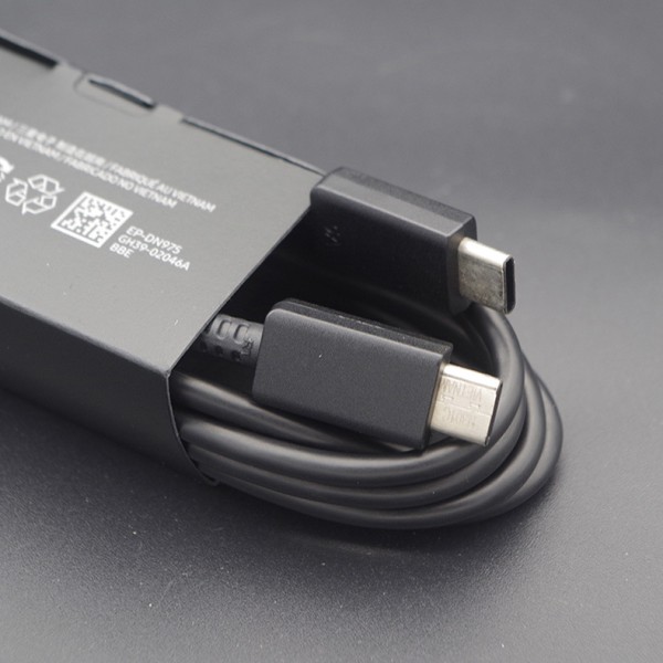 Svart Samsung-kabel USB C till USB C, Längd 1m, Ultrasnabb laddning