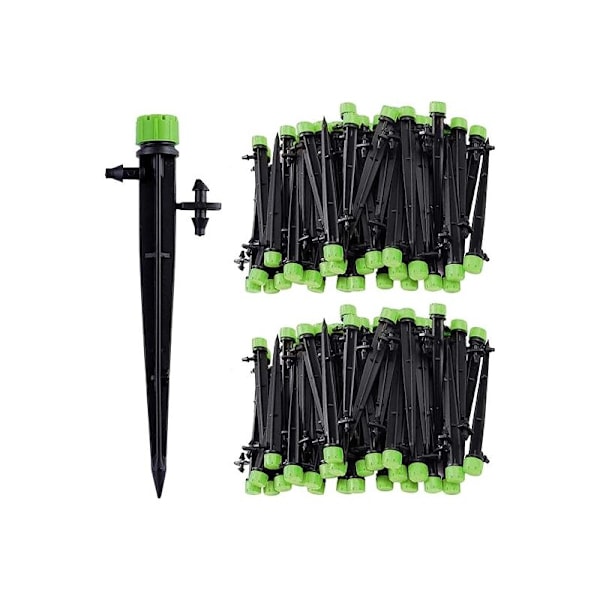 100 Delar Bevattning Bevattning Bevattning, 360 grader 8 Vatten Vatten Flöde Flöde Emitters för 1/4 slang (4-7mm), för Grön Grön Grön Mat System, Gr
