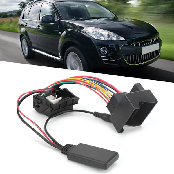 Bil Bluetooth 5.0 AUX-IN Kabel Audio Adapter Passer for Citroen C2/ C3/ C4/ C5/ C6 med Mikrofon