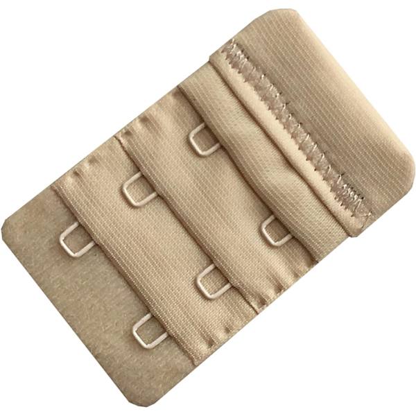 Beige 3-pak bløde og komfortable bh-forlængere til kvinder med 2 kroge, 6,1 cm x 3,8 cm