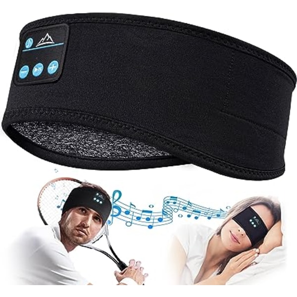 Bluetooth-pannband - Present till män och kvinnor - Originell present till män - Pannband med musik - Nattmask - Presentidé till kvinnor - Bluetooth-pannband för sömn