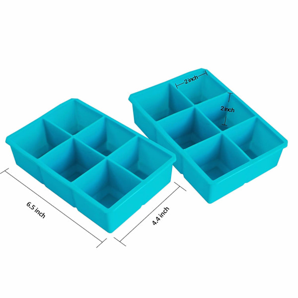 2 x 2\" 5 cm:n suuret jääpalamuotti silikonista viskiin, cocktaileihin, juomiin jne.