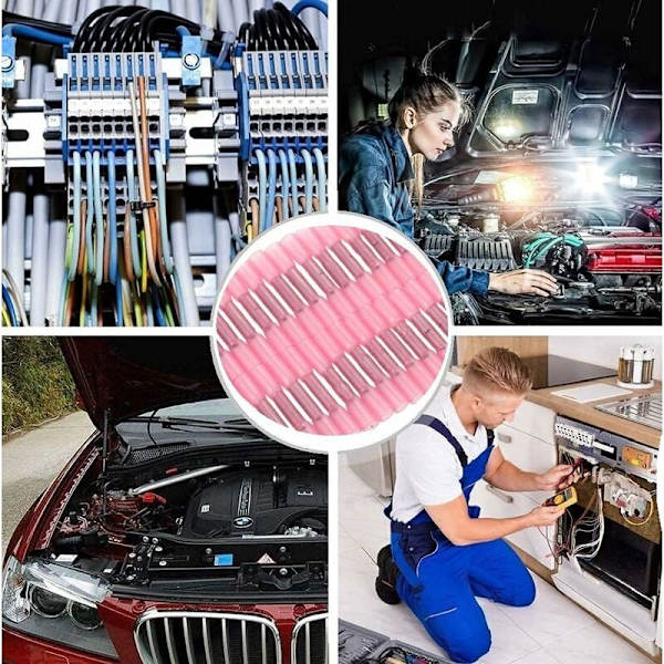 100 kpl 0,5-1,5 mm² sähköliitin kutistesukkaa vedenpitävä eristysholkki 22-16AWG punainen