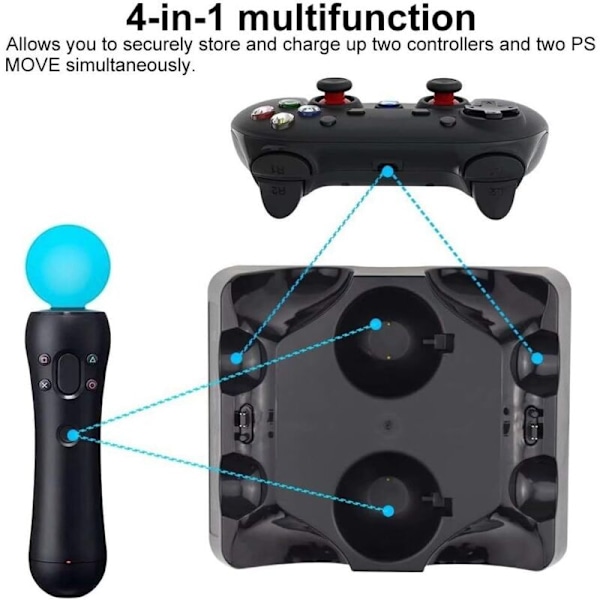 PS4 Controller Oplader, PS4 Controller Stand, Oplader Dock Controller Oplader til Ps4 Move til Ps4/ps4 Move/ps4 VR Controller Fire Opladnings Do