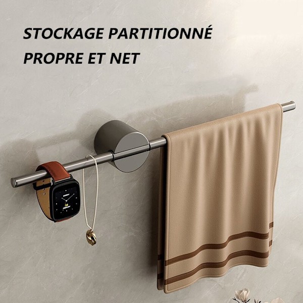 Punch-fri Badeværelse Håndklædeholder, Aluminium Håndklædestang, Minimalistisk, Letvægts, Luksus, Enkelt Stang (Guld 50cm)