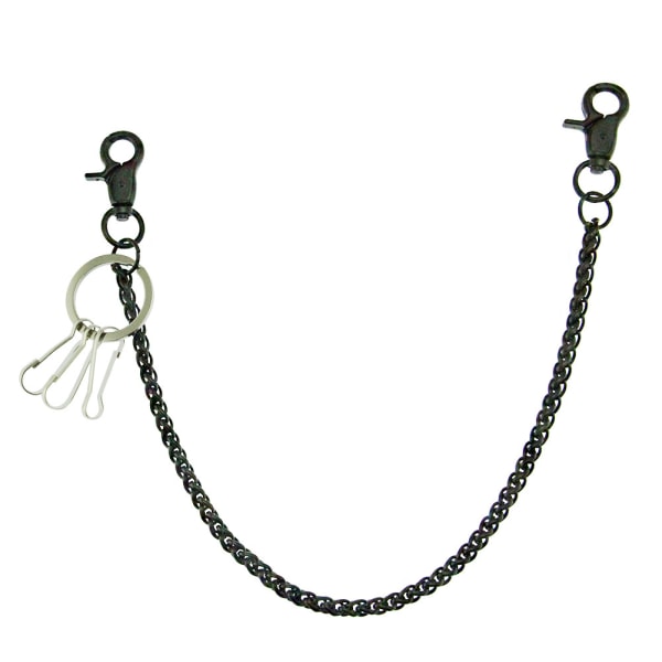 Spiral med 3 låser i rustfritt stål lommebokkjede