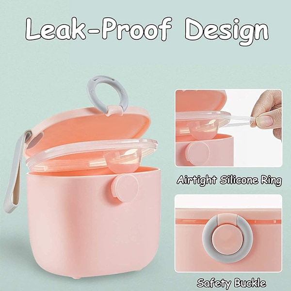 400 ml mjölkpulverdoseringslåda, mjölkpulverdispenser, baby mjölkpulverlåda, babyformuldispenser, bärbar mjölkpulverbehållare för småbarn