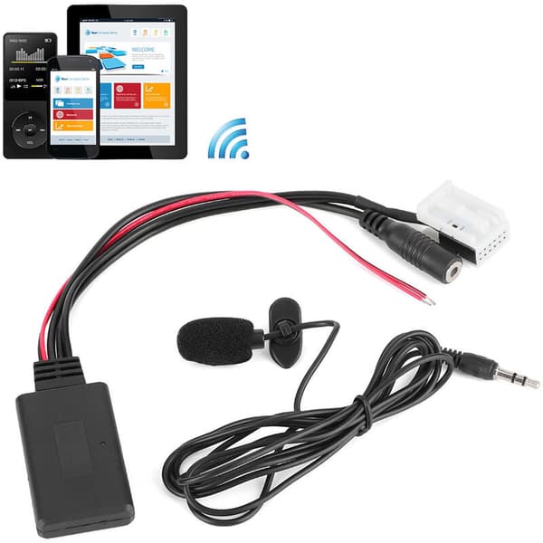 12-Pin Bluetooth Audio Kabel, Bil Stereo AUX Ledningsadapter Stik med Mikrofon Passer til C2 C3 C4 C5 C6 C8 Berlingo