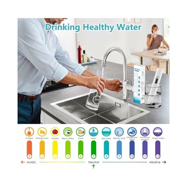 PH tester elektronisk måler, måleområde fra 0 til 14 pH, høj præcision swimmingpool tester, pH meter til pool, akvarium, drikkevand
