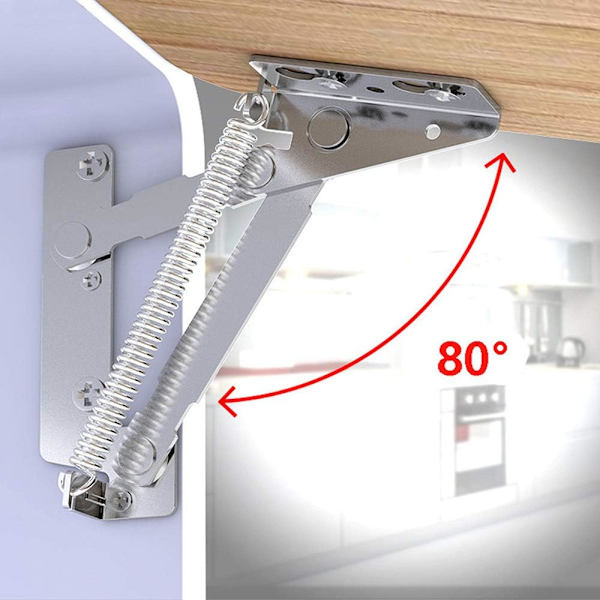 80 Asteen Kaapin Sarana Full Hinge Kansi Huonekalupohja Jousisarana, 1 Pari