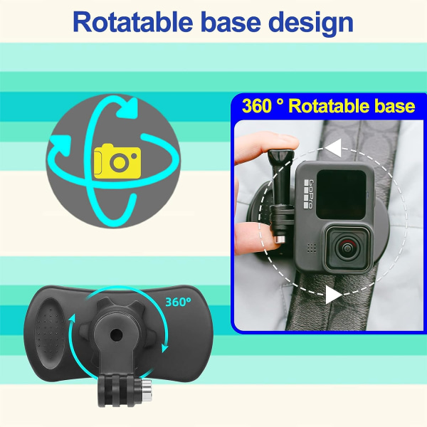 Quick Clip -reppuhihnan hihna, 360 asteen kierto, yhteensopiva Insta360 One X2:n, GoPro Heron, DJI Osmo Action 2:n ja useimpien toimintakameroiden kanssa