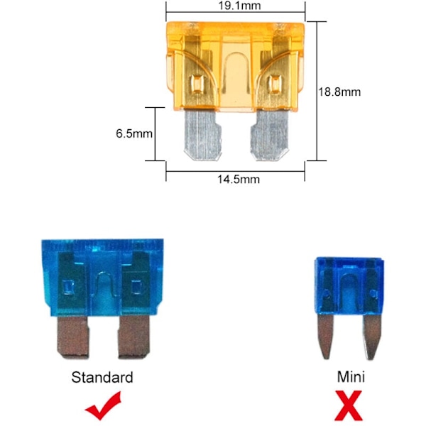 12-vägs bladsäkringsbox, säkringsblock med röd LED-indikator, 10 säkringar, 10 bilterminaler, båt, husvagn, 12 V 24 V lastbil