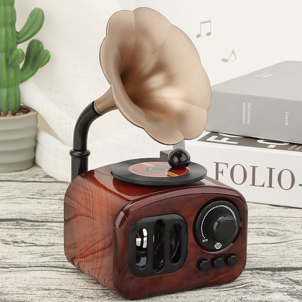 Skrivbordsdekoration, retro unik grammofonformad musikbox, lämplig för vänners heminredning