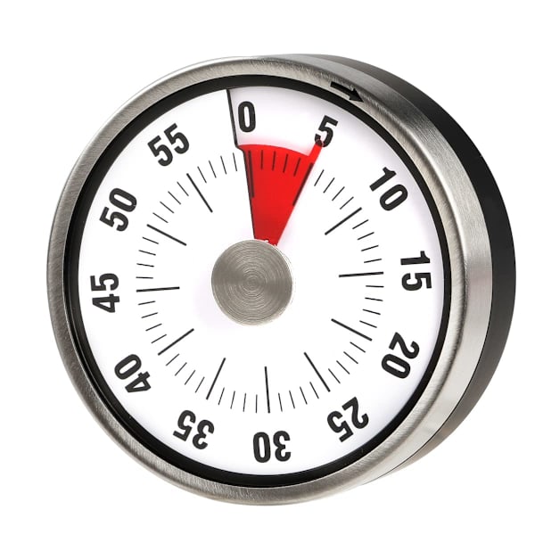 Magnetisk visuel køkkentimer - 60 minutters mekanisk nedtællingstimer med høj alarm til børn og voksne bagning madlavning grill klasseværelse (sort)