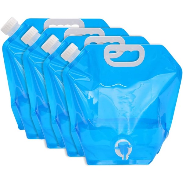 4 stk Vandopbevaringspose Sammenfoldelig taske 10L Stor Kapacitet med Valv