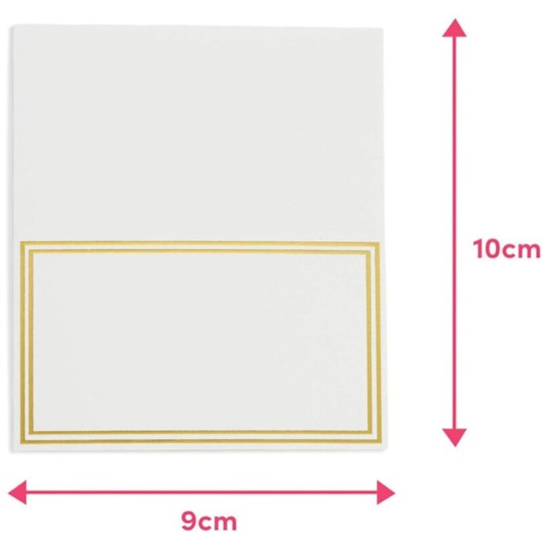 Pakke med 100 blanke bordkort for bryllup, bursdag, bankett, arrangementer, reservert sitteplass