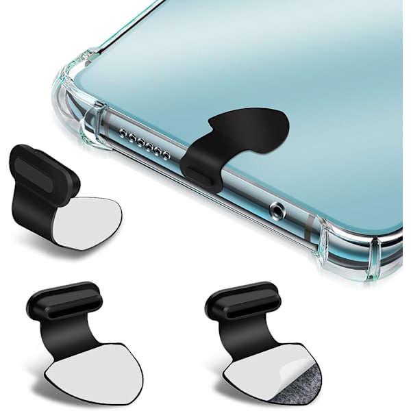 3-pack silikon dammpluggar för USB C-port för mobiltelefon och smartphone i sköldform