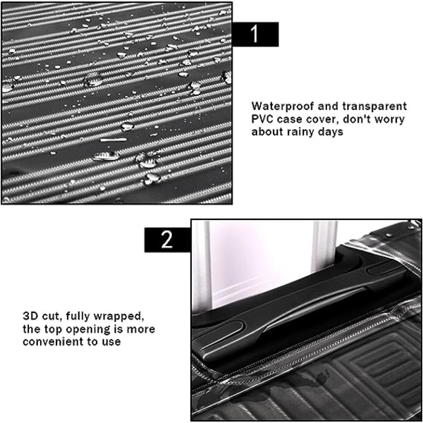 22 tommer 1 stk. gennemsigtig bagagebeskyttelse rejsebeskyttelse PVC bagagebeskyttelse bagagebeskyttelse støvtæt vaskbar ridsefast genanvendelig