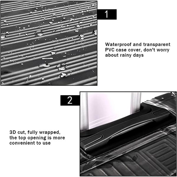 22 tums 1-delad transparent resväskeöverdrag reseöverdrag PVC resväskeöverdrag bagageöverdrag dammtätt tvättbart reptåligt återanvändbart