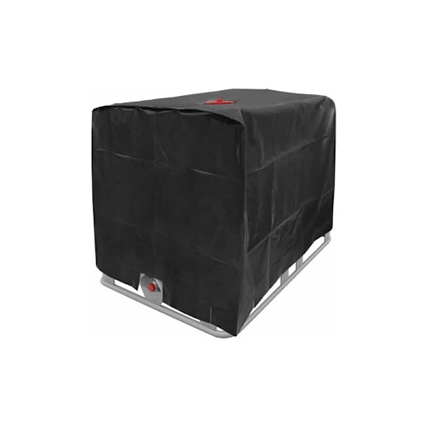 Suojapeite 1000 litran IBC-säiliöön, vesisäiliön suojus, UV-suojattu pölysuoja IBC-säiliön peite, suojapeite (120 x 100 x 116 cm musta)