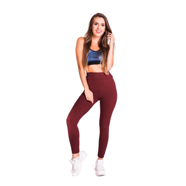 Dam seamless leggings mjuka träningsleggings fitness set yogabyxor hög midja fitnesskläder (Claret)