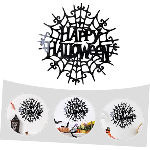 Hämähäkinverkko Seinätarra Onnellinen Halloween Seinätarra Halloween Juhlatarvikkeet Hämähäkinverkko Tarra (musta)