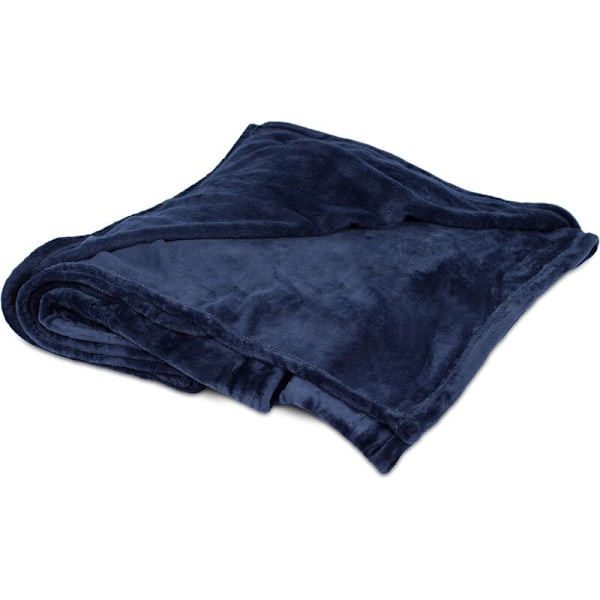 Lever trekk - Marineblå (blå) - Ultramykt sofateppe - Lett sofapledd - Polyester mikrofiber - Enkel tur - Seng - 50 x 60 tommer
