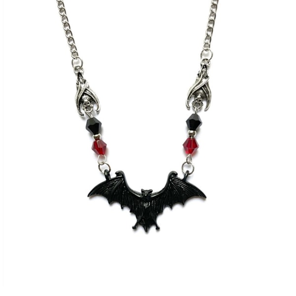 Fladermussmycke Halloween-halsband Cubic Zirconia Inverted Vampire Bat Festival Rolig djurhalsband