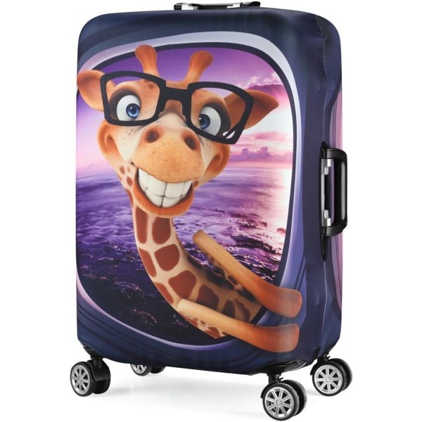 L Giraffe Water Resistant Print Trolley Case Protective Cover For 26/27/28 Luggage Baggage Washable Travel Suitcase Protector