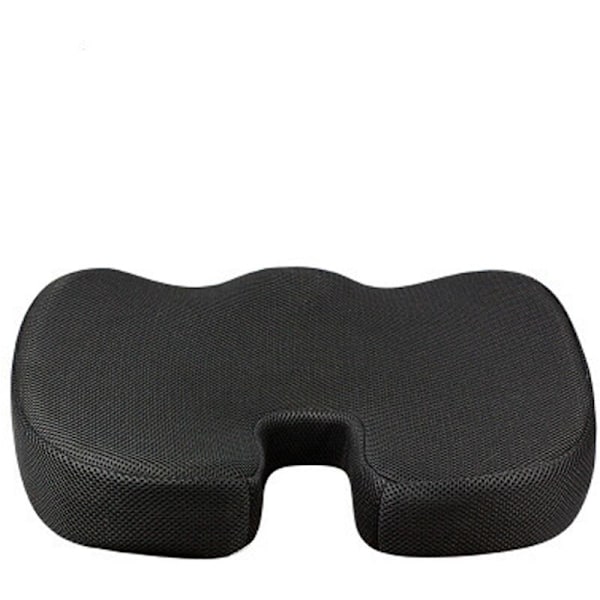 Kontorstolpute - Ergonomisk og ortopedisk pute i memory foam - svart, bred