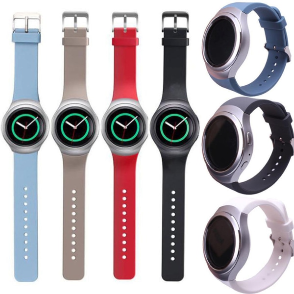 Hvid Fantek rem til Samsung Gear S2 - Sport Style blød silikone udskiftningsrem fungerer til Samsung Gear S2 Smart Watch SM-R720 SM-R730 version On