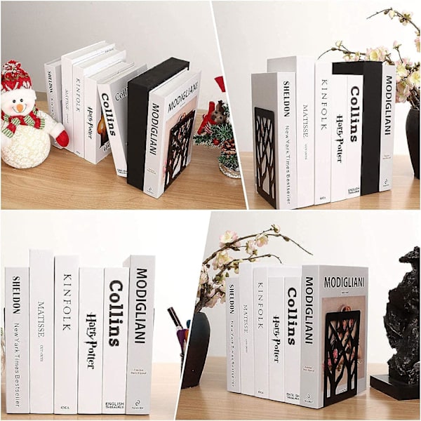 Set med 6 metallbokstöd (17×12cm)