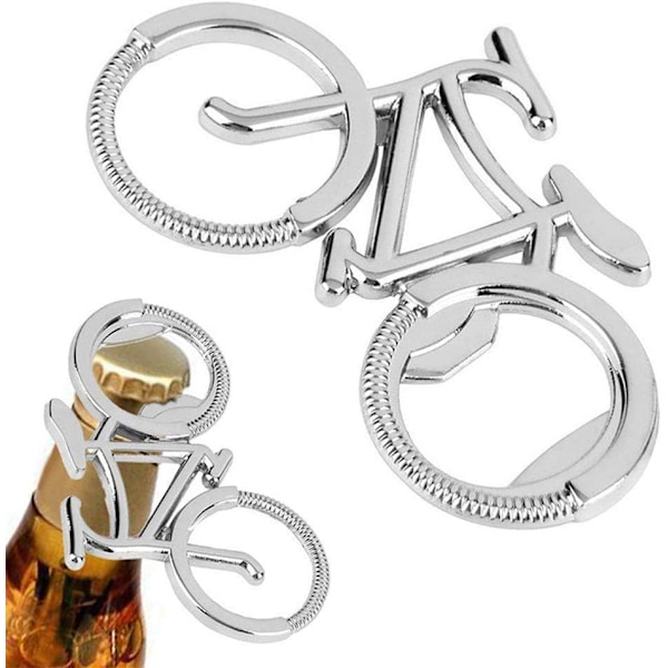 2-pack kreativ ölöppnare cykelformad flasköppnare present bordsartiklar vinset liten present Silver