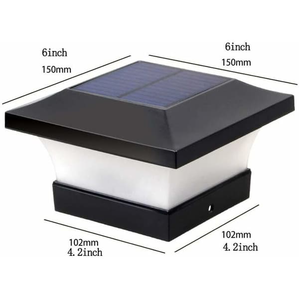 Solcelle Stolpe Solcellelys, Solcelle Stolpe Solcelle Stolpelampe Vanntett Utendørs Stolpelys LED Solcellelys for Trestolper, Dekk, Terrasse