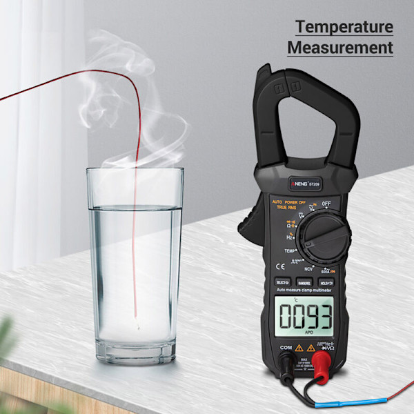 ST209 Multimeter Digital Klype Amperemeter 6000 punkter True RMS AMP DC/AC AMPEREMETRI PLACH TESTER Voltmeter Automatisk område LCD-skjerm