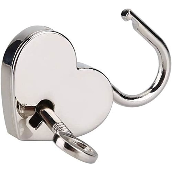 2stk Liten Hjerteformet Metall Hengelås Mini Love Lock Hjertehengelås