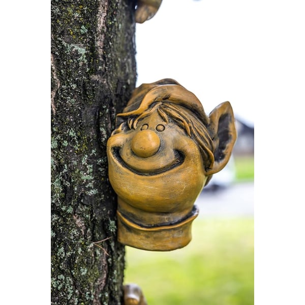 Roman Fairy Tree Peepers Kram Ansigter Harpiks Have Ornament Skulptur Fairy Garden Gnome Træ Plæne Gårdhave Kunst Hjem Udendørs Decor Vejrbestandig