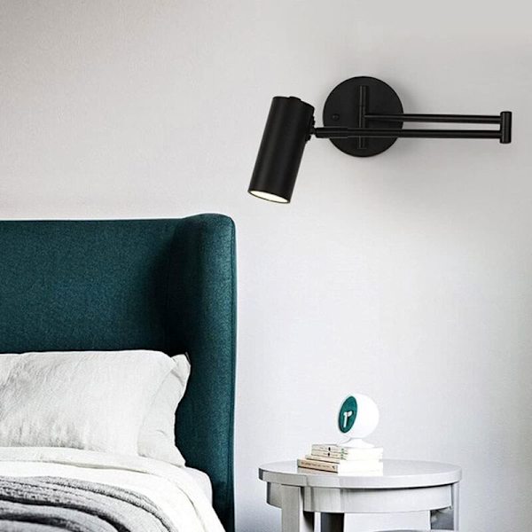 Inomhus Vägglampa Sänglampa, Vägglampa för Jämnt Ljus, Minimalistisk Justerbar Vägglampa med Borstad Finish, Dimbar LED-belysning för Sovrum, Hall, Vardagsrum