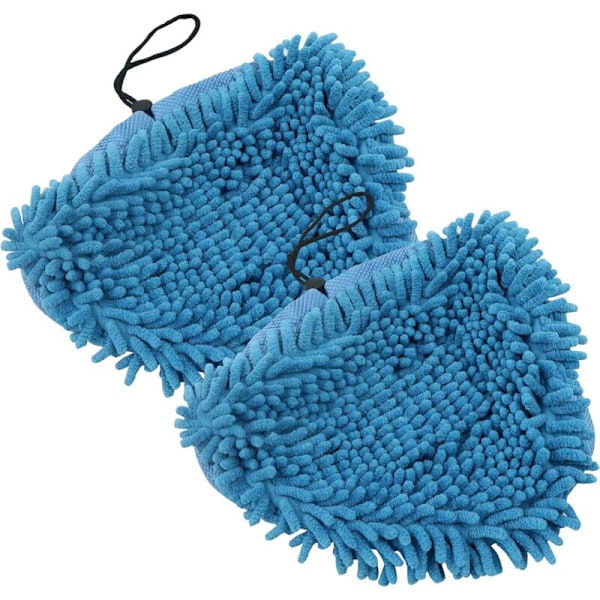 Ångande Brokery Pads Rengöring - Set med extra överdrag, med åtdragningssnöre, återanvändbar tvättbar mikrofiberkorall (2 st)