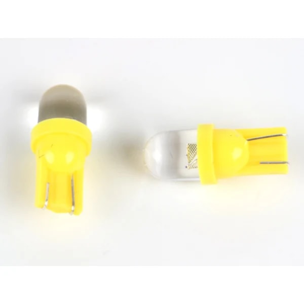 T10 W5W gul orange LED med 1 flödes-LED-chip 12V DC 2-pack