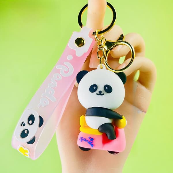 Söt liten panda nyckelring panda väska docka hänge liten present