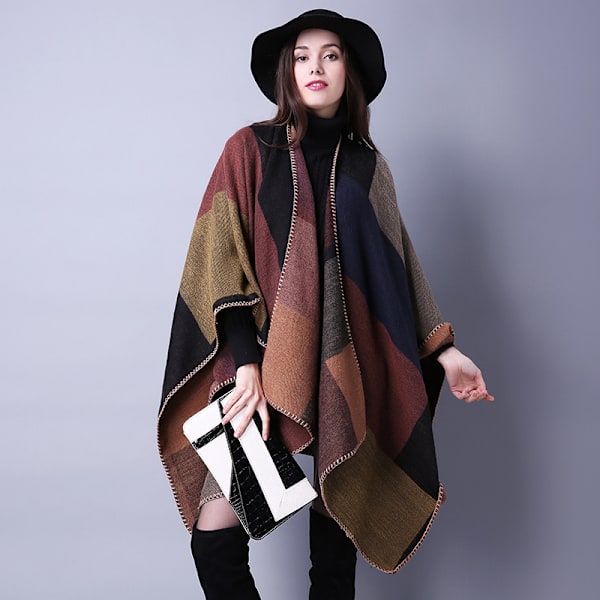 Damkrage, Sjal, Tjock, Elegant, Varm, Vinter, Stor Storlek, Varm Sjal, Öppning, Imitation Cashmere, Mjuk Sjal