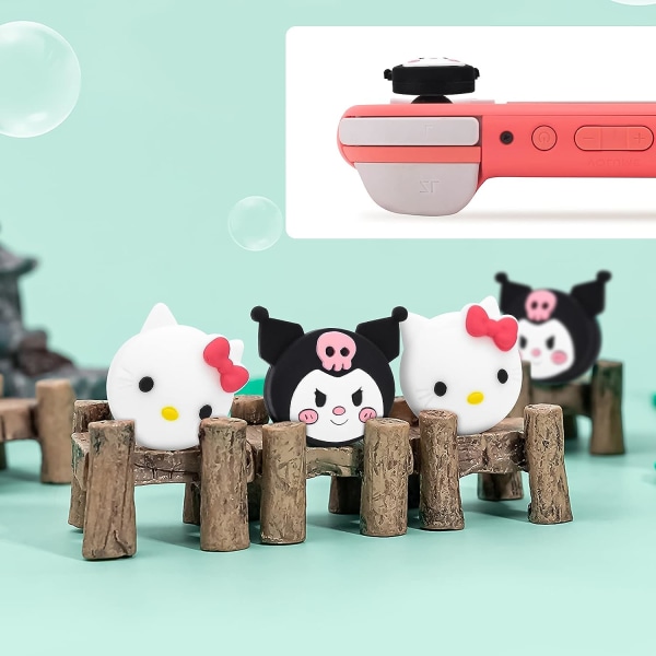 4 st greppskyddskåpor kompatibla med Switch  Switch Lite（Vit och svart）, mjuka silikongreppskydd för Joy-Con-spelkontroll, 3D-analogt skydd