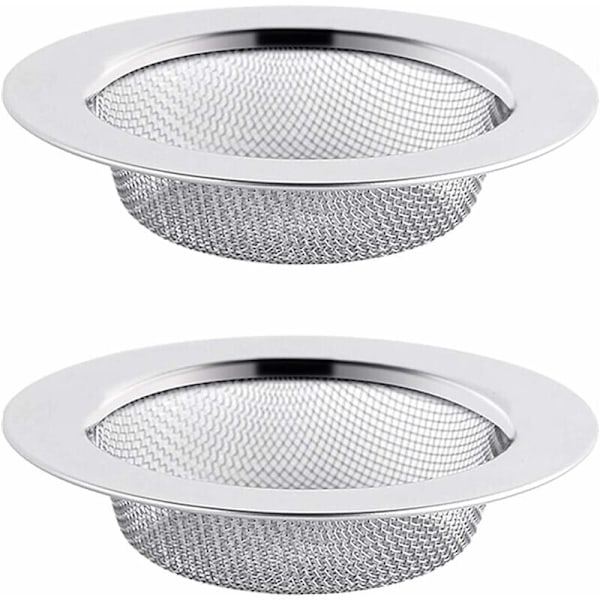 2 stk. vaskesi i rustfrit stål, 11,5 cm afløbsfilter, vaskesi, køkkenvaskesi