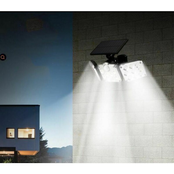 Solcellelampe utendørs, vanntett IP65 for skur, garasje, hage - 2108 dobbelthodet tapet