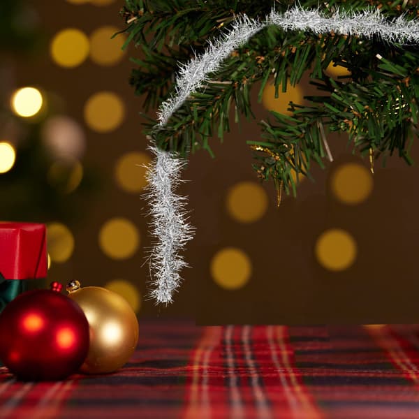 Mini Tinsel Girlander | Jule Tinsel Girlander | Julepynt Tinsel | Jule Glitterbånd Feriegaveinnpakning Dekorasjon Tilbehør (4