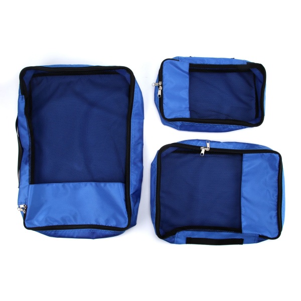 4 matkatavarasäilytyslaukkua, set M, sininen