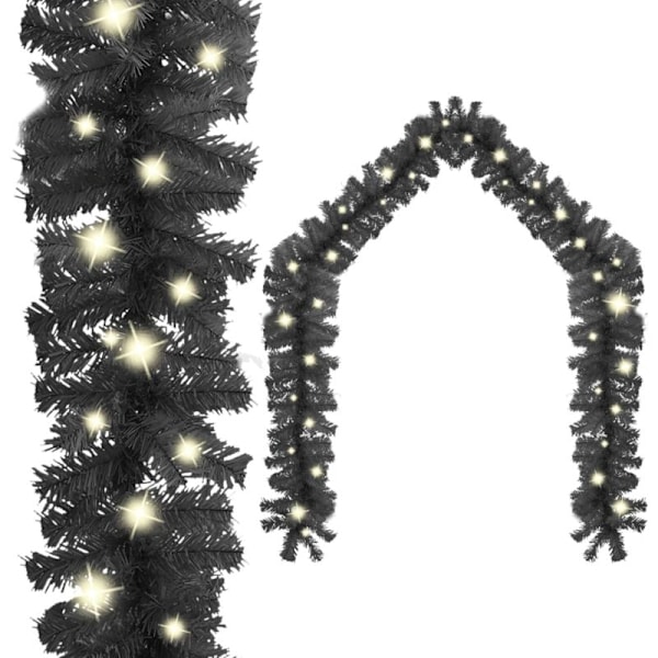 Julgirlang med LED-lampor 5 m Svart