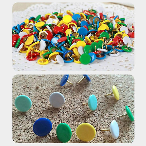 300 stk. brune plastikbelagte trykknapper flade hoved trykknapper korktavle kontor