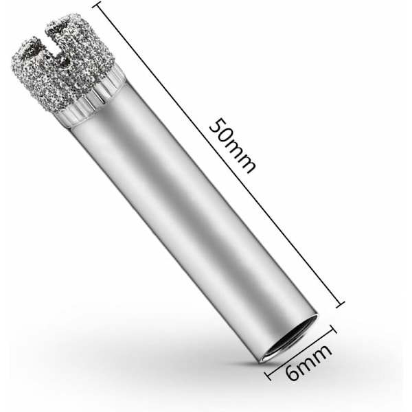 15 stk. diamantbor, 6 mm, til keramiske fliser, til boring i diamanter, marmor og glas, HANBING